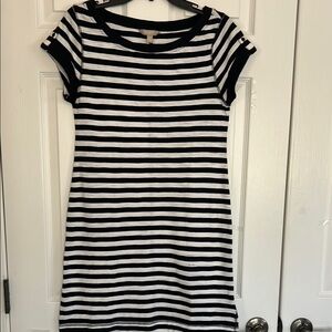 Banana Republic Black and White Cuffed Sleeve Sheath Dress size small